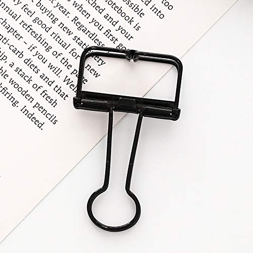Alisy Small Binder Clips, 1pc Metal Clip Cute Binder Sewing Clips, Multipurpose Album Paper Clamps Clips Stationary for Office, Quilting, Fabric, Craft, Learning (Black)