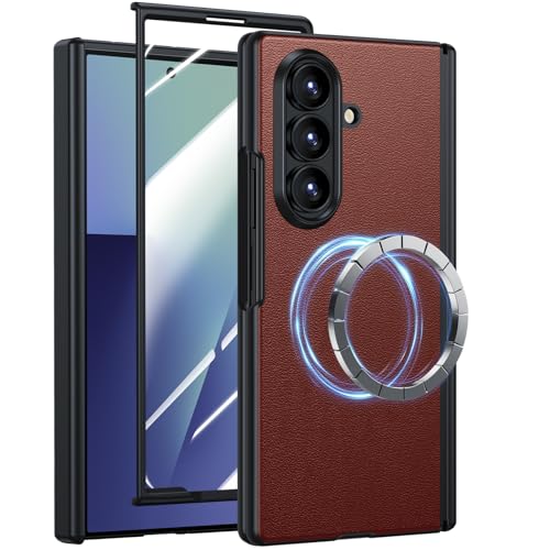 Étui en cuir pour Galaxy Z-Fold-7, protection intégrale élégante compatible MagSafe