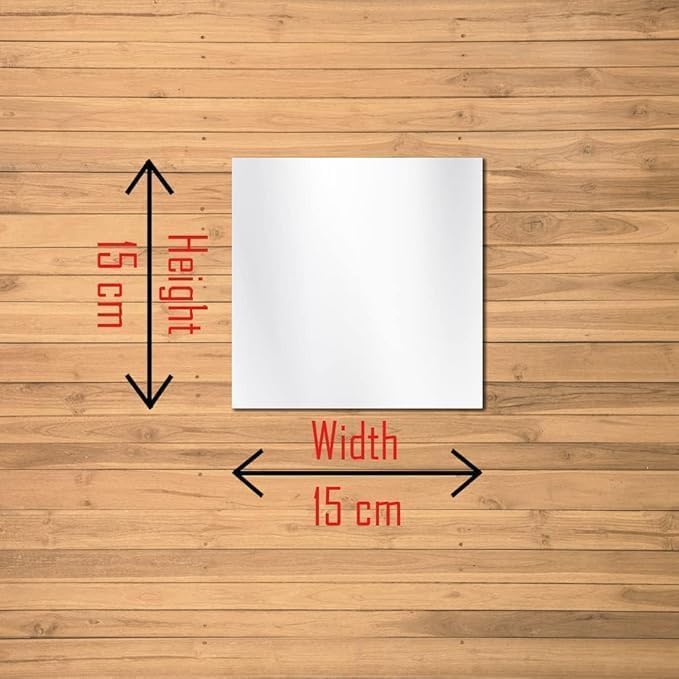 Image of 8 Big Square Silver Mirror for Wall Stickers Large Size (15X15) Cm Acrylic Mirror Wall Decor Sticker for Bathroom Mirror|Bedroom|Living Room Decoration Items (N-8Verybigsquaresilver), Unframed mirror