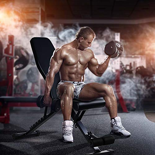 Weight Bench Adjustable ,90 to180 Degree Utility Workout Benchs Incline/Decline,Home Training Sit up Gym Bench black