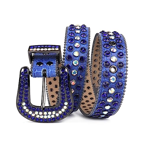 Rhinestone Belts for Women Diamond Strap Cowgirl Cowboy Bling Crystal Pin Wide Buckle Studded Men Belts3