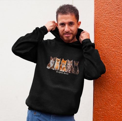 Sweat à capuche chats homme pull noir mode Be Different Be Real - 2
