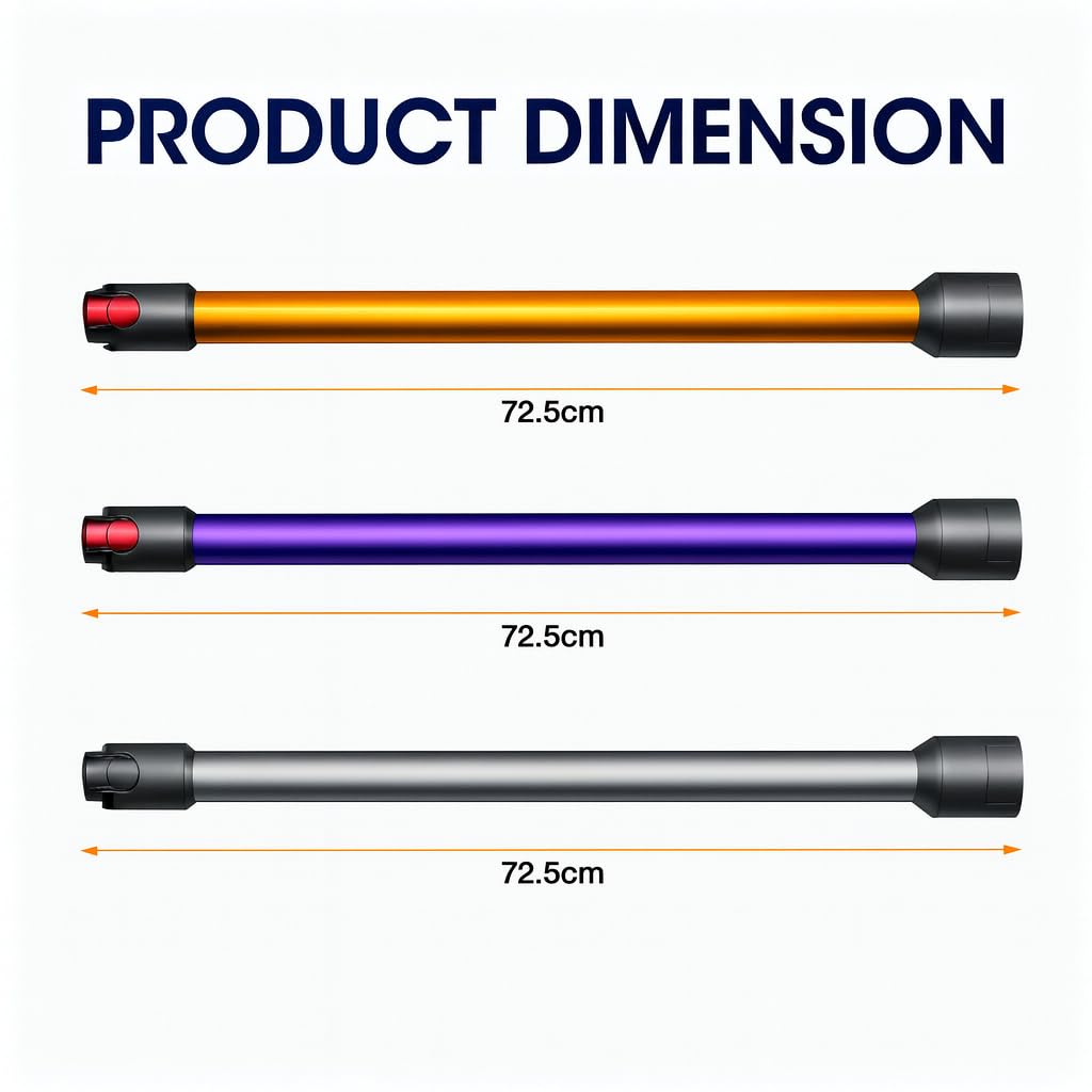 Tube d'extension pour aspirateurs Dyson V7 V8 V10 V11 V15, 73CM (violet)