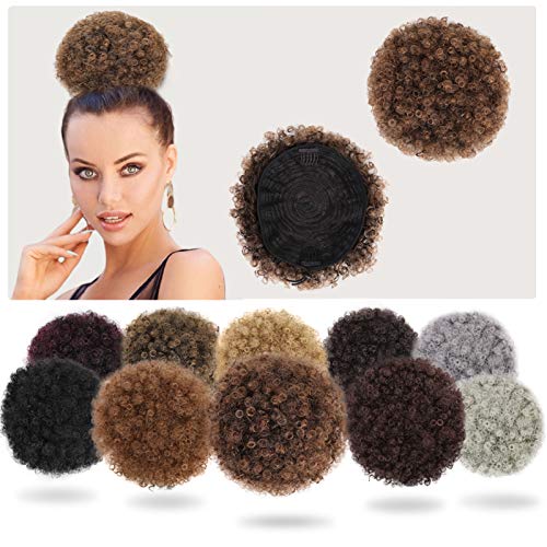 Stamped Glorious Afro Puff Drawstring Ponytail Puff Kinky Ponytail Drawstring Afro Ponytails for Black Women Updo Drawstring Ponytail Bun for Hair (T30)