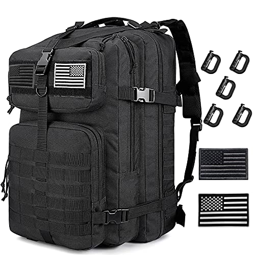 Tactical Backpack for Men 3 Day Survival Gears Molle System, 45L Capacity 100% Polyester Assault Rucksack Tactical Backpack for Men 3 Day Survival Gears Molle System, 45L Capacity 100% Polyester Assault Rucksack