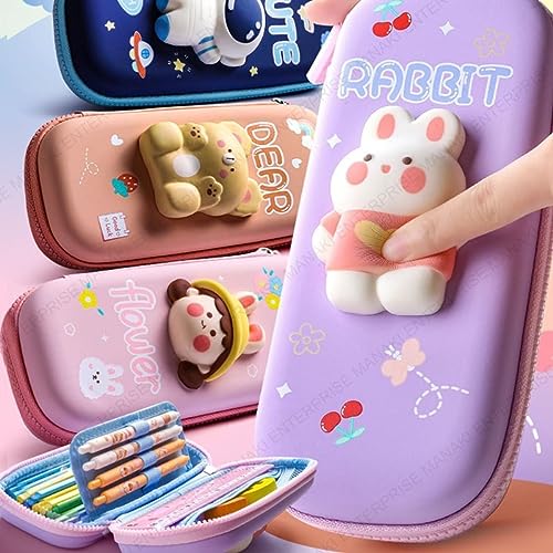Image of Pencil Case, Cute Cartoon Pencil Pouch 3D Embossed Design Novelty Pencil for Case Gift for Students Kids (Flower Small Pouch)