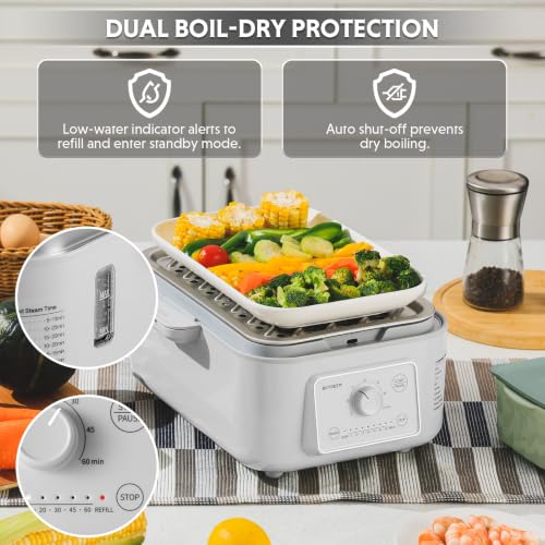 Image of BUYDEEM G52 10.6Qt Electric Food Steamer for Cooking, Oat White