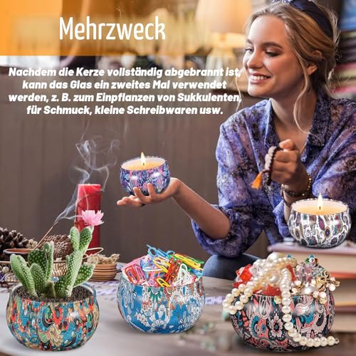 Duftkerze Set,16 Teiliges Natürliches Sojawachs Duftkerzen Set,Aromatherapie Kerzen,Tragbare Reisekerzen Entspannung Geschenk für Frauen Geburtstag,Weihnachten, Yoga, Massage – Bild 3