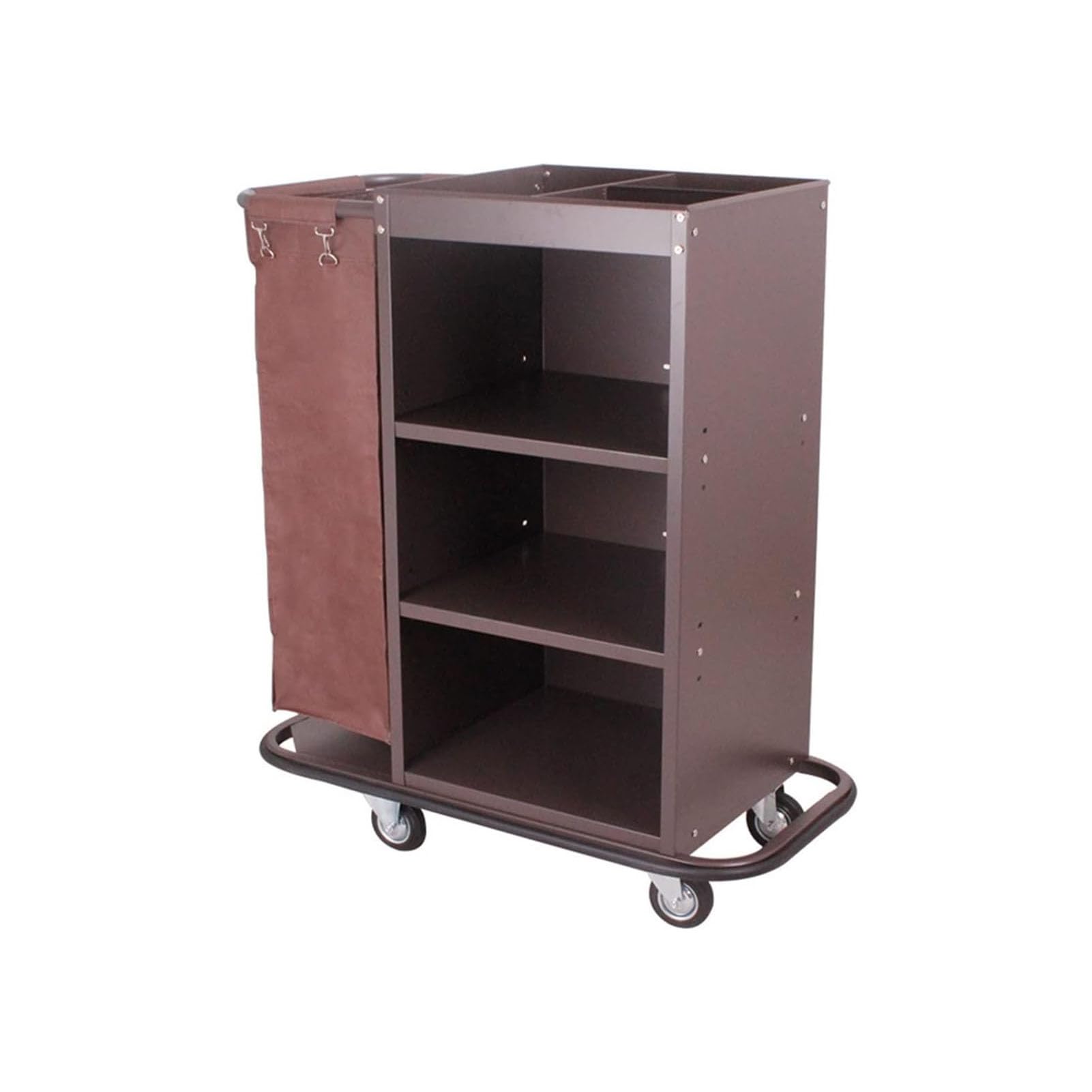 Carrello multifunzione per la pulizia dell'hotel, carrello per la pulizia commerciale con borsa Lar Capaci e ruote lisce, facile da manovrare per una pulizia efficiente