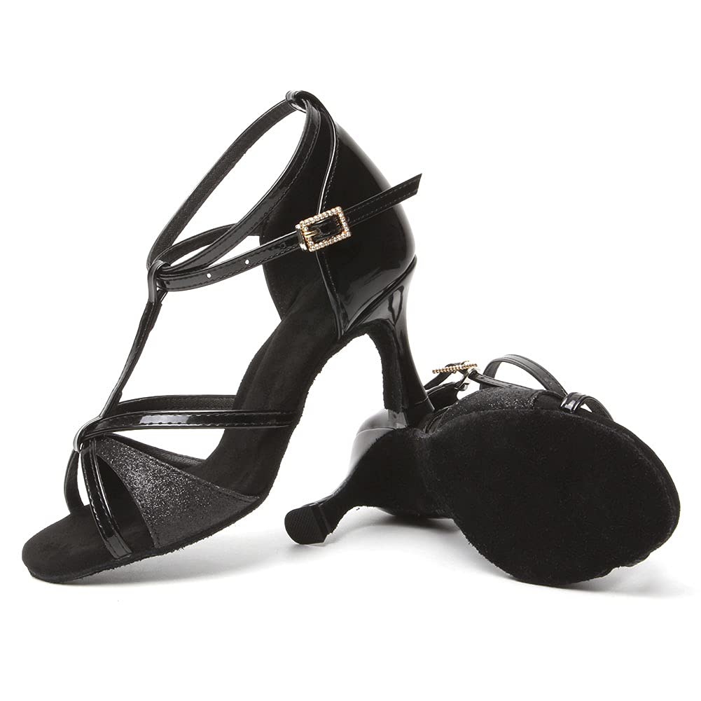 SWDZM Zapatos Baile de Salón Mujer Latino Salsa Bachata Tango Puntera Abierta Performance de Danza