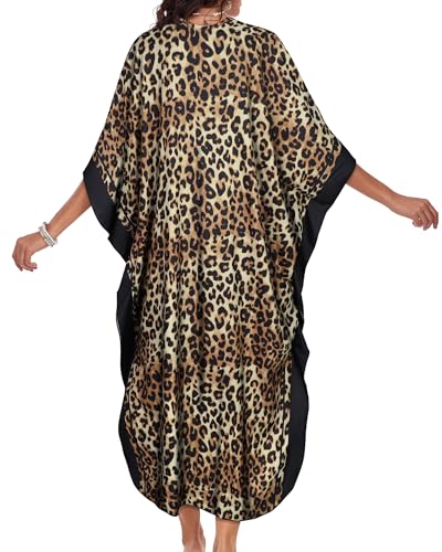 Image of Kaftan Dresses for Women V Neck Caftans Batwing Sleeve Beach Cover Ups | JILUVIN Plus Size Long Floral Print Dress, Loose Fit Maxi Casual Moomoo, Lounge House Mumu Nightgown Summer Vocation 2026