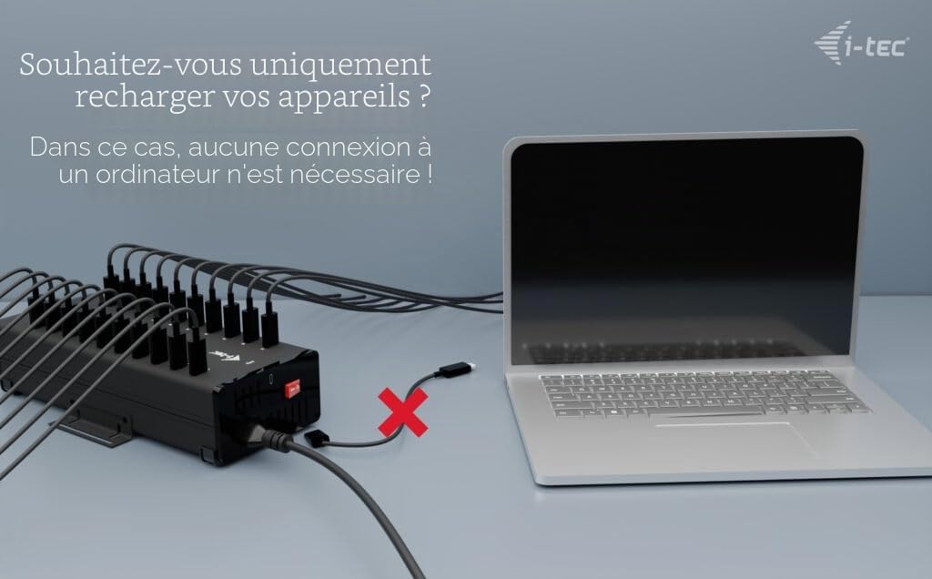 I-Tec UsB-C/usB-A Metal Charging + Data Hub - 15w Per Port - 20x UsB-C (cachrghub20c)