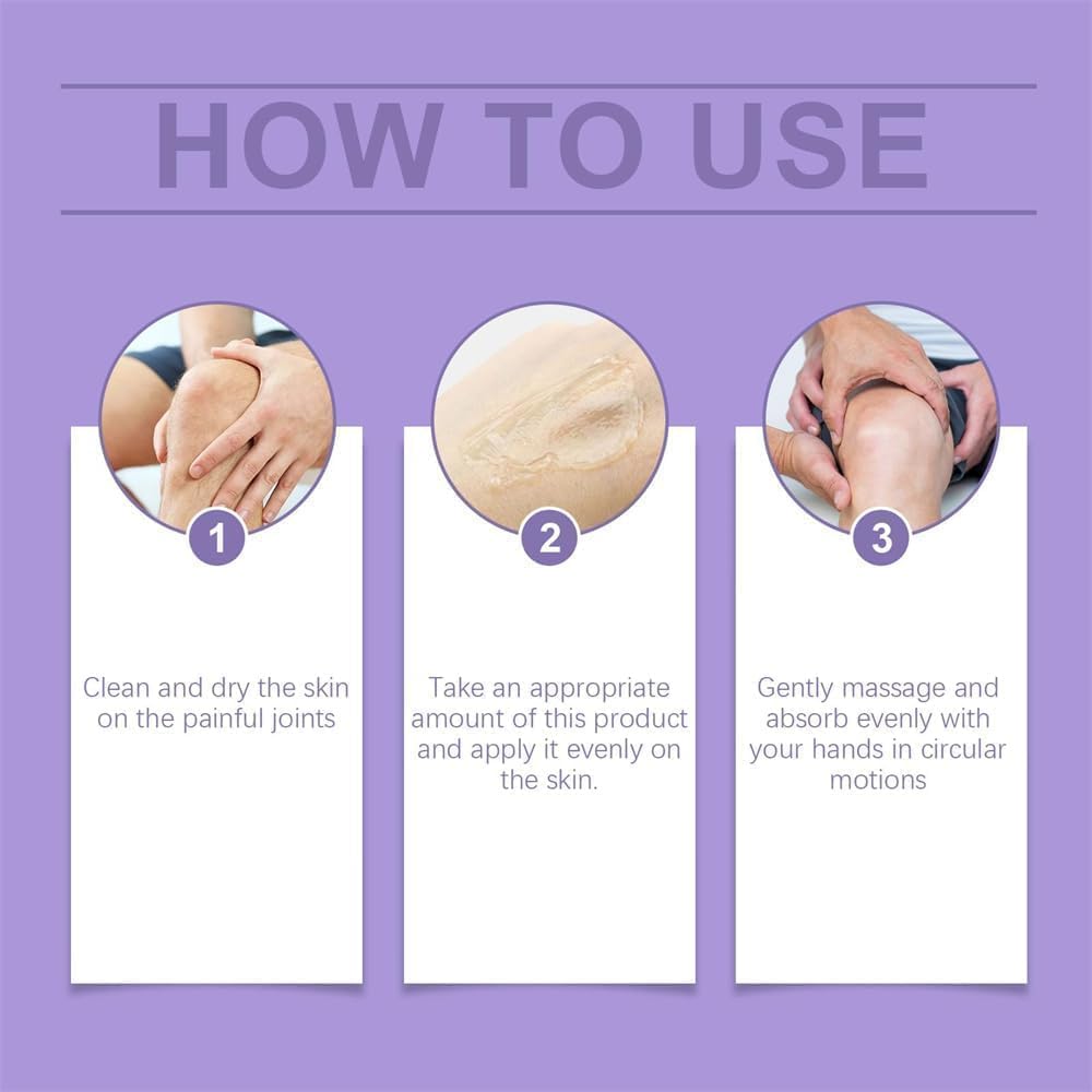 2Pcs Joint Gel Purple Gel, Care Massage Cream, Joint Activities Throughout The Body, Care Knees, Lumbar, Neck, Hands and Feet — Amazon image 5