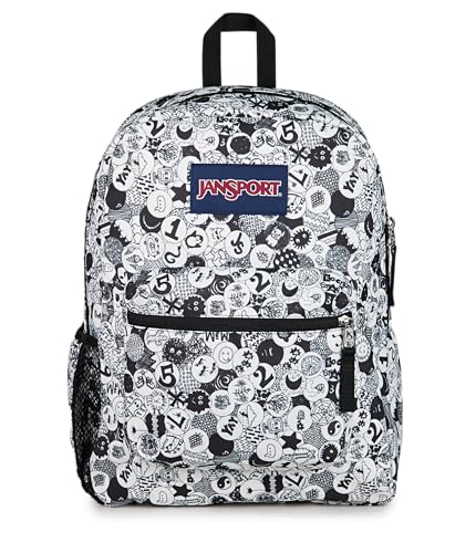 Image of JanSport Cross Town Backpack - Simple Bag for Everyone with 1 Main Compartment, Front Utility Pocket - Premium Class Accessories - Doodle Dots