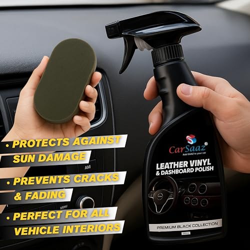 Image of CAR SAAZ Car & Bike Shining Polish Combo Pack of 6 Pcs | Includes Exterior Body Polish, Dashboard Polish, Tyre Shiner (380ML Each), 3 Applicator Pads | Vehicle Polish Combo | Shine & Protect