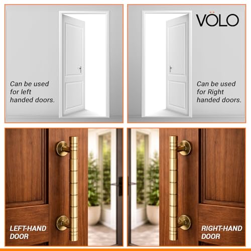 Image of VOLO Main Door Pull Push Handle for Main Entry | Interior Exterior Use | Modern Home Office Door Hardware Pull Handle | (Antique Brass, 8 Inch (200MM), Pack of 2 Piece (K-58))