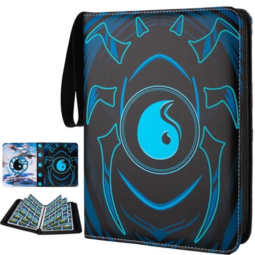 Image of 9 Pocket Card Binder for MTG /YGO /PTCG /Game Cards, Holds 900 Cards,Premium Card Collector Book for TCG Players,Toys Gifts for Kids(Blue)
