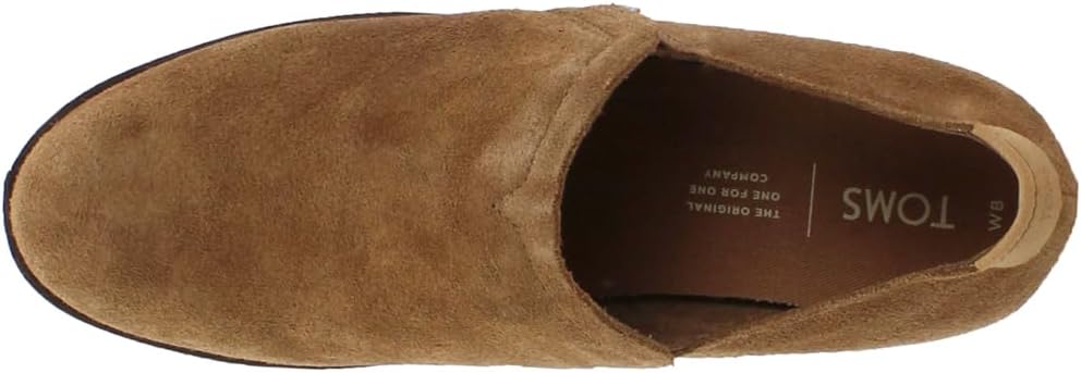 TOMS Desert Taupe Suede Women's Shaye Booties 10012287 Dark Amber Suede 12 B - Medium US