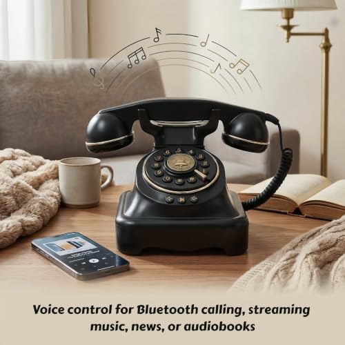 Teléfono inalámbrico retro Bluetooth con disco miniatura 4