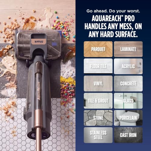 Shark AquaReach PRO Cordless Vacuum + Mop with Reach Wand, Charcoal, WD563 | For Hard Floors and Surfaces, One-Pass Wet & Dry Mess Pickup, Brushroll Heated Drying & Sanitization, Stain & Mop Wand Tools - image 4
