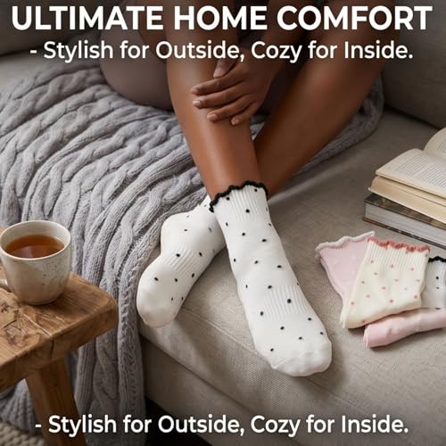 Image of Soxbang 3 /6 Pairs Cute Pilates Socks with Grips,Yoga Socks Barre Sock Non Slip Grip Embroidery for Barre Ballet Workout