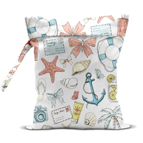 EODFFSGF Wet Dry Wet Bag for Swimsuit Towel Baby Travel Cloth Diapers Beach Gym Toiletries Makeup Storage Bag Summer Vacation Essential Holiday Summer Vibes Beach