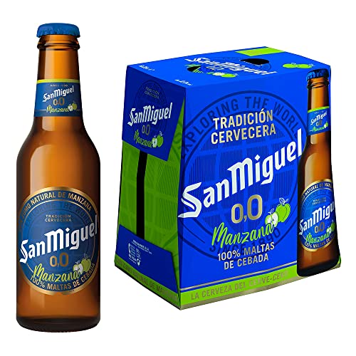San Miguel 0,0% Manzana Cerveza - Paquete de 6 x 250 ml...
