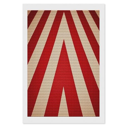 Peinture diamant rayures rouges et blanches pour illuminer votre salon en DIY