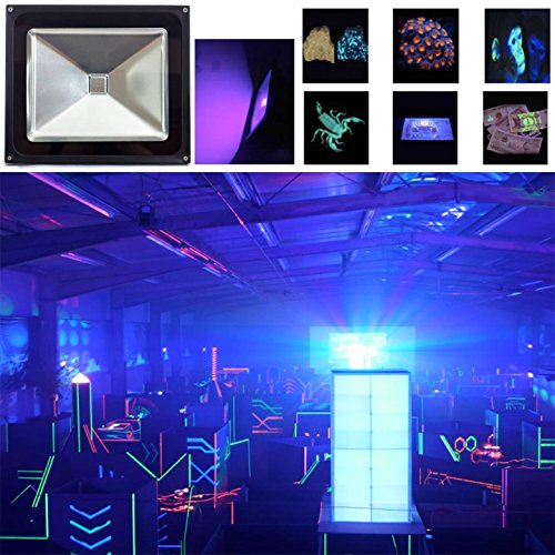 Image of UV LED Blacklight, 2 Pack HouLight High Power 10W LED Black Light Floodlight IP65-Waterproof (85V-265V AC) for Blacklight Party Supplies, Neon Glow, Glow in The Dark, Birthdays, Blacklights, Curing