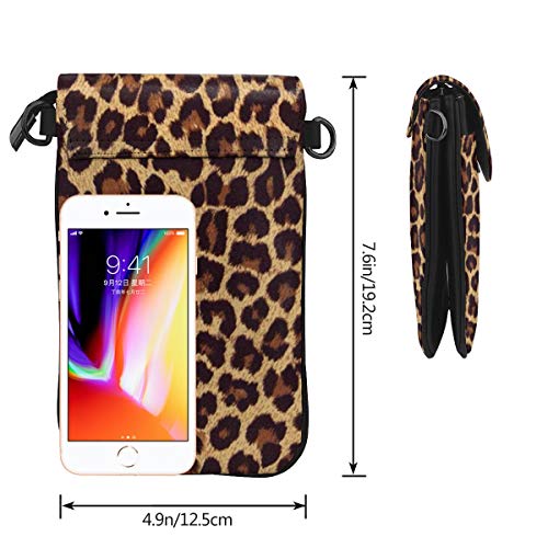 YongColer Fashion Small Cellphone Crossbody Shoulder Bag Leopard Print Cell Phone Purse Wallet Lightweight Roomy Pockets Smartphone Bag For Women Girls Teens2