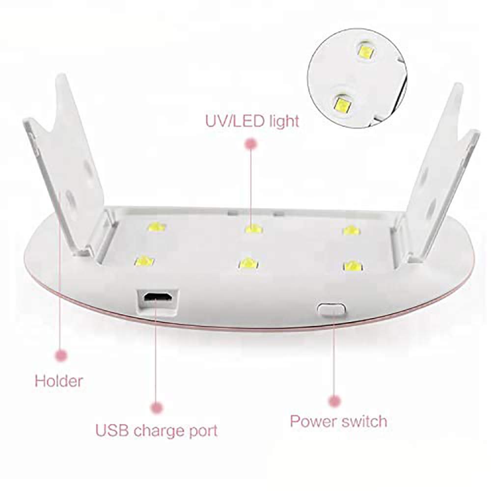 Mini UV LED Nail Lamp Portable Nail Dryer for Gel Nail and Curing Nail with 2 Timers(45S/60S) and USB Charging(Pink) 1