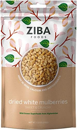 Dried White Mulberries, Wild Grown Dried Fruit, No Added Sugar, 150g