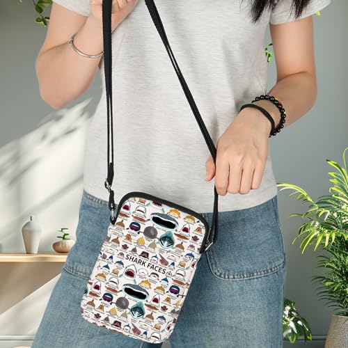 BWWKTOP Shark Face Canvas Messenger Bag - Shark Lovers Gift - Crossbody Purse - Merchandise4