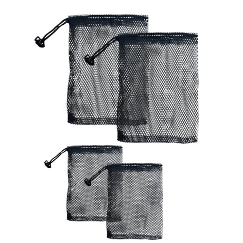 10 PCS Nylon Mesh Drawstring Bags, (6 x 4 and 6 x 8) with Cord Lock Closure, Portable Travel Organizer Bags for Cosmetics, Toys and Small Accessories (Black)4