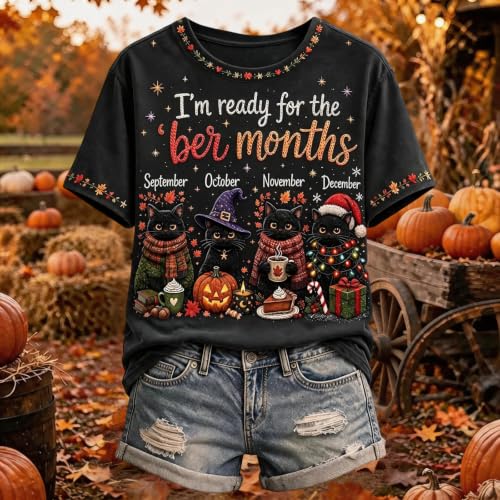 Halloween Shirts for Women Crew Neck I'm Ready for the BER Months Tshirt - image 2