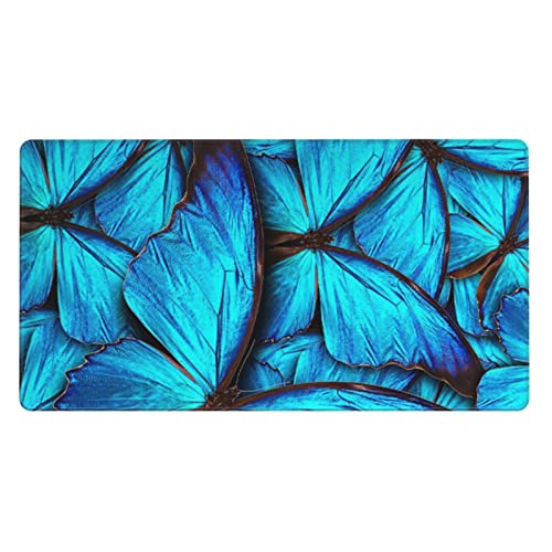 Grand tapis de souris de jeu antidérapant bureau travail motif papillons