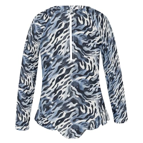 Leopard Print Girls Long Sleeve Swimsuit UPF 50+ Rashguard Swimwear One Piece Bathing Suit for 3-12 212167532