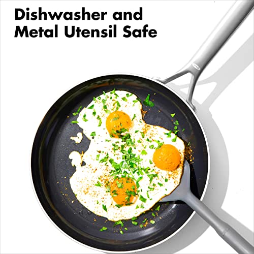 OXO Mira 12” Frying Pan Skillet, Tri-Ply Stainless Steel Non-Toxic PFAS-Free Ceramic Nonstick, Induction Suitable, Multi Clad, Dishwasher & Oven Safe, Metal Utensil Safe, Silver - image 4