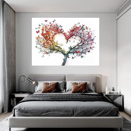 Tableau salon papillon abstrait coloré en toile moderne 50x70cm - 3