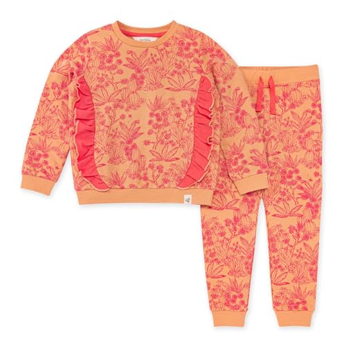 Image of Burt's Bees Baby Baby Girls' Top and Pant Set, Tunic and Leggings Bundle, 100% Organic Cotton