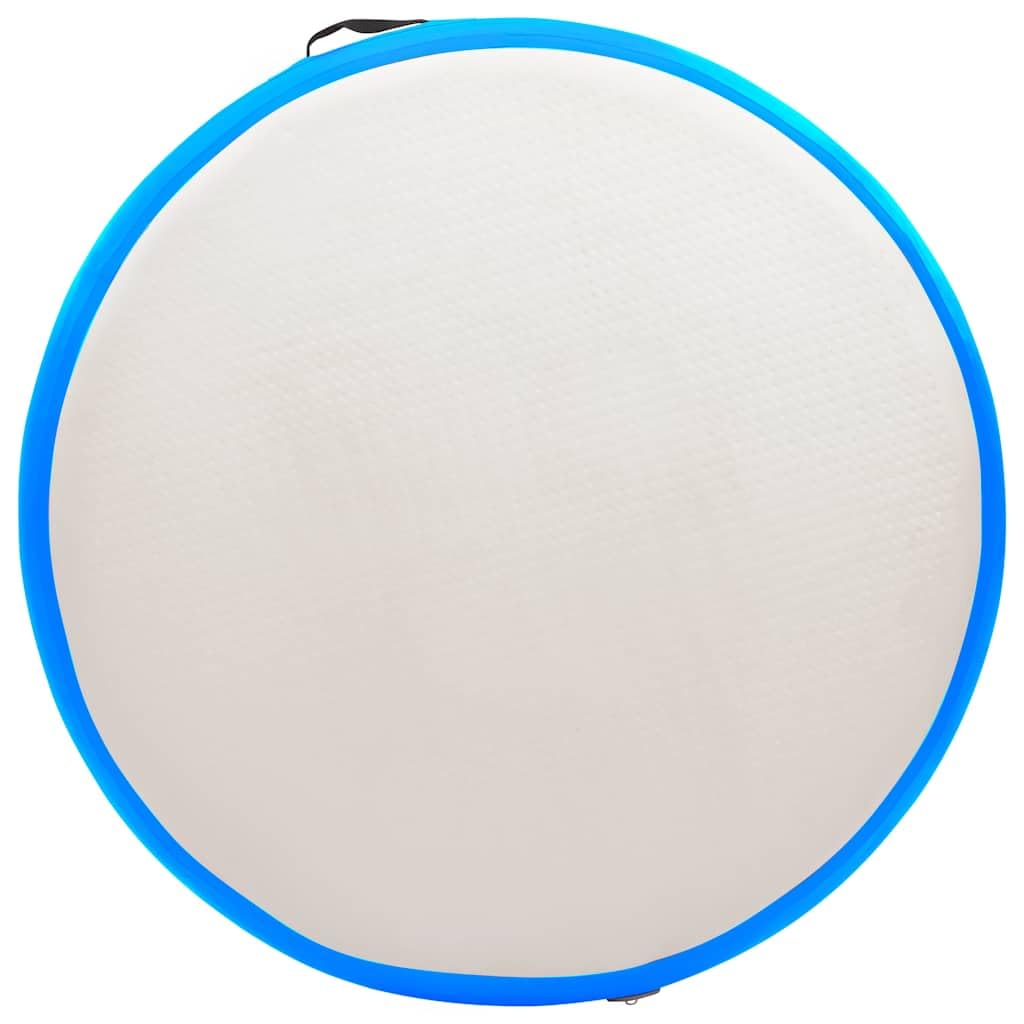 Aufblasbare Gymnastikmatte aus hochdichtem PVC 100 x 100 mit Pumpe rosa rutschfest faltbar für Yoga Pilates Fitness Training Zuhause Studio