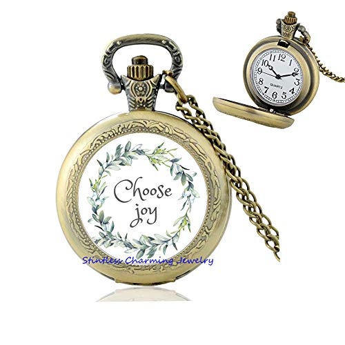 Joy Pocket Watch Necklace,Joy Jewelry,Find Hope Love and Joy Charm,Choose Joy,Today I Choose Joy,an Inspring Pocket Watch Necklaces-JV389