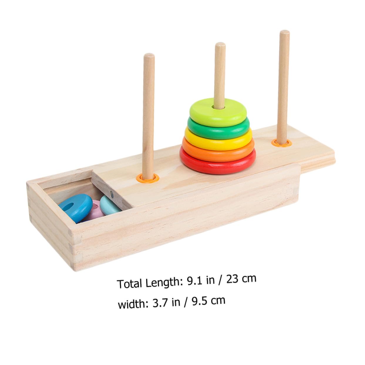 Giocattolo Impilabile in Legno a Dieci Strati Torre di Hanoi per Bambini, Stimola Curiosità e Sviluppo Cerebrale, per Gioco Educativo e Apprendimento Precoce