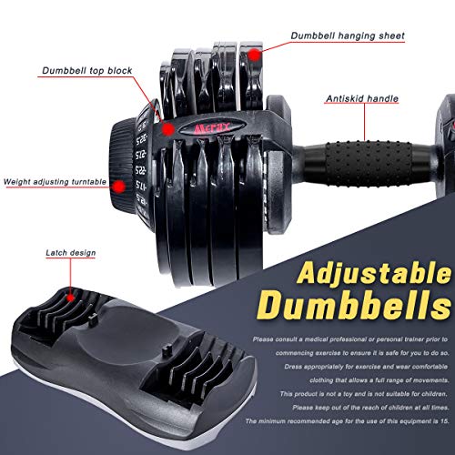 Merax Deluxe 71.5 Pounds Adjustable Dial Dumbbell with Weight Plate for Home Gym 2 PCS (2 x 71.5 LBS)