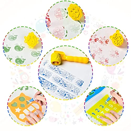Image of PATPAT Water Doodle Mat 40 X 30 Inches, Fruit Alphabet Magic Drawing Mat with 3 Pens, 8 Small EVA Template, 4 Plastic Template, 1 Roller Set, 1 Picture Album for Girls Boys Age 3-8 Birthday DIY Gifts