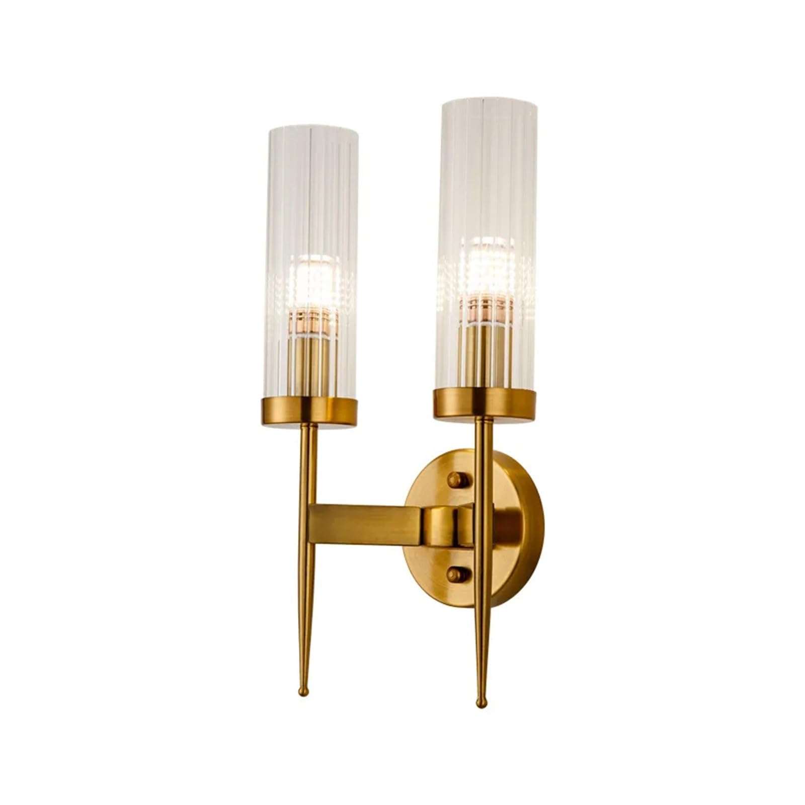 CWCQGH Wall Sconces, Modern LED Glass Wall Sconce Nordic Gold Wall Sconce Living Room Bedroom Bathroom Decorative Lighting Fixtures,Two heads