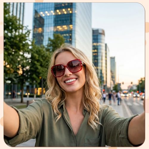 Image of DragonflyDreams Women Large Sunglasses, UV 400 Glasses | Oversized Classic Trend Ladies Sunglasses Sparkling Large Frame