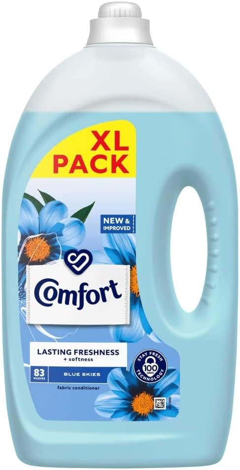 Comfort Blue Skies Fabric Conditioner with Stay Fresh technology for 100 days of freshness + fragrance* 83 washes (2.49 L)
