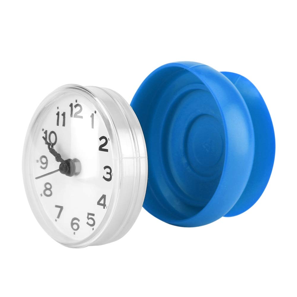 Tbest Hower Clocks,Reloj a Prueba de Agua,Baño de Metal Rojo,Relojes Pequeños con Ventosa,Relojes con Pies de Ventosa Succión a Prueba de Agua Ventana de Pared Espejo Baño Ducha Reloj (Azul)