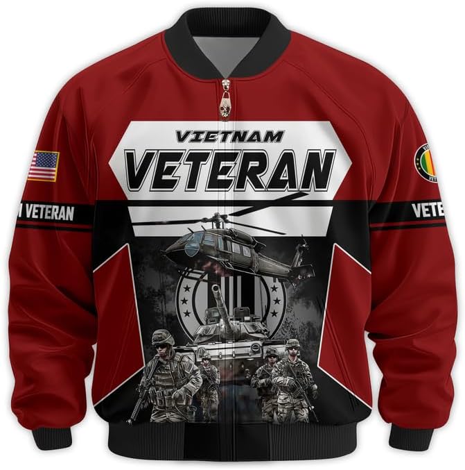Vietnam Veteran Jackets For Men - Military Men Jacket, Premium Waterproof Coat, Veterans Day Gift, Full Size S - 6XL
